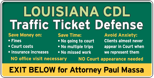 Assumption Parish, Louisiana CDL Commercial Drivers speeding Ticket graphic 1