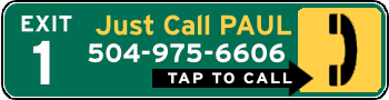 Call 504-975-6606 for Assumption Parish, Louisiana ticket attorney Paul Massa Exit 1 graphic