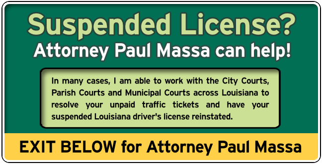 Assumption Parish, Louisiana Suspended License Attorney Paul Massa Graphic 1